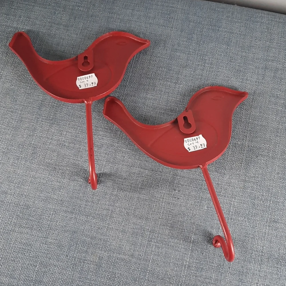 Wall Hooks Bird Birds Rustic Urban Farmhouse Home Coat Utility Laundry Room